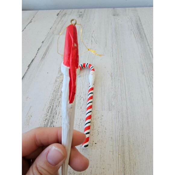 Vintage Santa candy cane icicle ornament set - Picture 2 of 9
